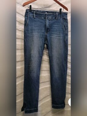 Kut From Kloth Reece Women's Size 12 L Denim Blue Jeans Side Ankle Zippers